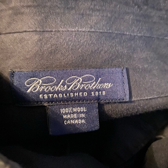 Brooks Brothers Mens Wool Pants Size 38 Classic Professional Preppy Dark Grey - Picture 6 of 8